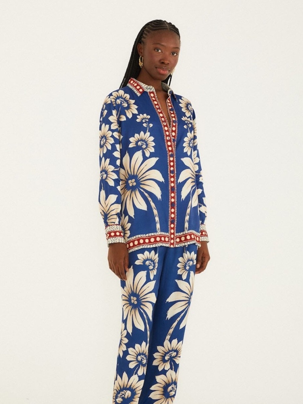 Farm Rio: Blue Luna Collared Lenzing
Ecovero Viscose Pajama Shirt - Picture 2 of 10